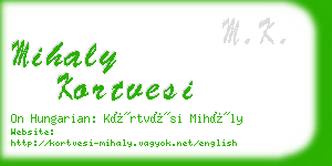 mihaly kortvesi business card